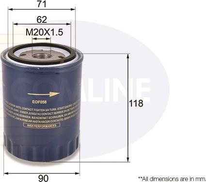 Comline EOF058 - Oil Filter www.autospares.lv