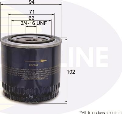 Comline EOF065 - Oil Filter www.autospares.lv