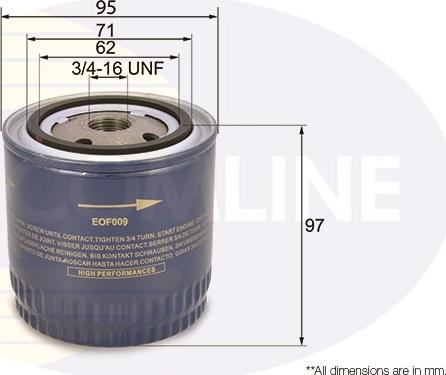 Comline EOF009 - Oil Filter www.autospares.lv