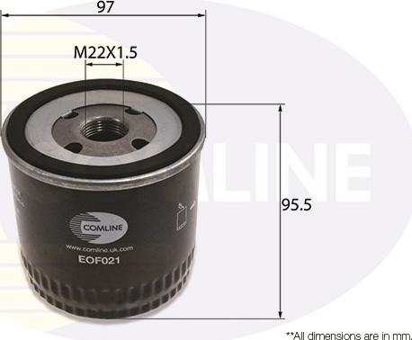 Comline EOF021 - Oil Filter www.autospares.lv