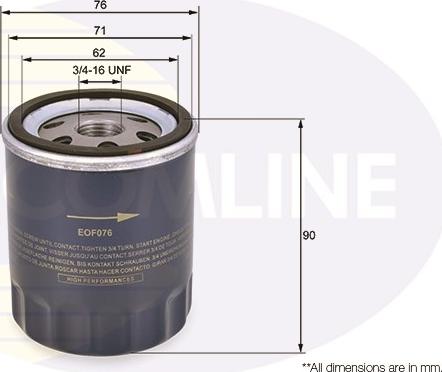 Comline EOF076 - Eļļas filtrs autospares.lv