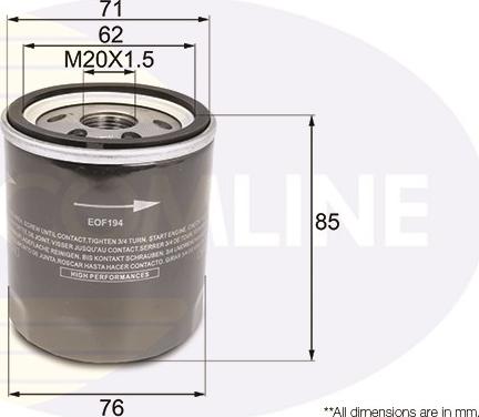 Comline EOF194 - Oil Filter www.autospares.lv