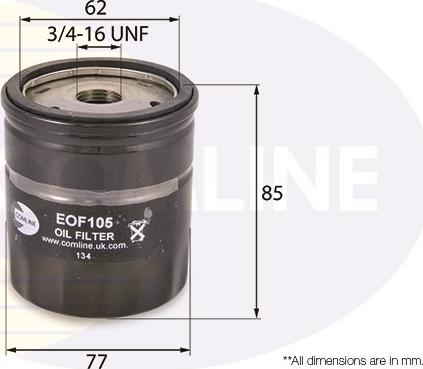 Comline EOF105 - Oil Filter www.autospares.lv