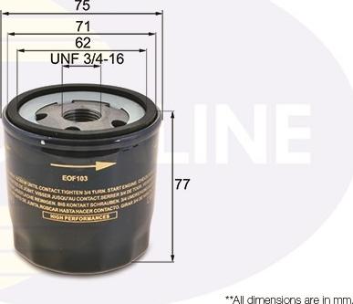 Comline EOF103 - Oil Filter www.autospares.lv