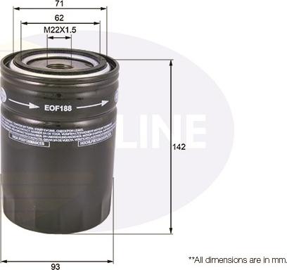 Comline EOF188 - Eļļas filtrs www.autospares.lv