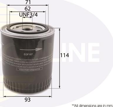 Comline EOF187 - Oil Filter www.autospares.lv