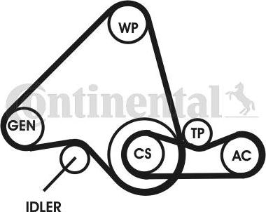 Contitech 6PK995D1 - V-Ribbed Belt Set www.autospares.lv