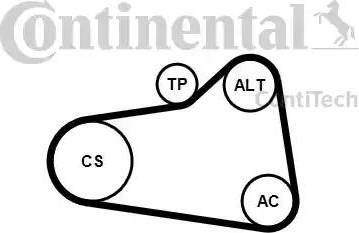 Continental 6PK905 EXTRA K1 - Ķīļrievu siksnu komplekts www.autospares.lv