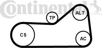 Contitech 6PK976WP1 - Water Pump + V-Ribbed Belt Set www.autospares.lv