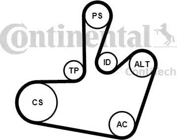 Continental 6PK1548K1 - Ķīļrievu siksnu komplekts www.autospares.lv