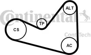 Continental 6PK1050K3 - Поликлиновый ременный комплект www.autospares.lv