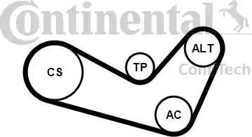 Continental 6PK1080K1 - Ķīļrievu siksnu komplekts www.autospares.lv