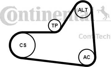 Continental 6PK1070K1 - Ķīļrievu siksnu komplekts www.autospares.lv