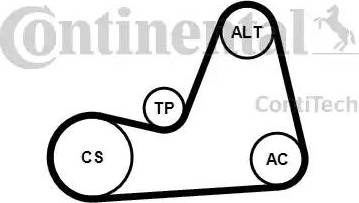 Continental 6PK1100K1 - Ķīļrievu siksnu komplekts www.autospares.lv