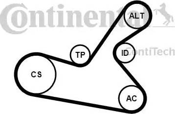 Continental 6PK1125K1 - Ķīļrievu siksnu komplekts autospares.lv