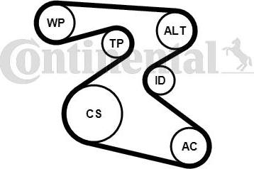 Contitech 6PK1873K1 - V-Ribbed Belt Set www.autospares.lv