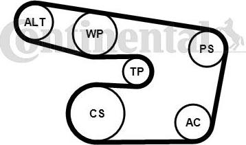 Contitech 6PK1873K3 - Поликлиновый ременный комплект www.autospares.lv