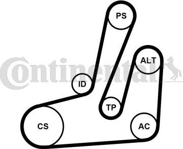 Contitech 6PK1390K1 - V-Ribbed Belt Set www.autospares.lv