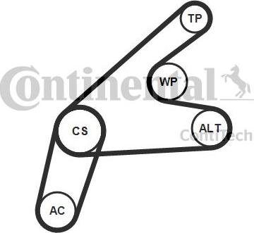 Continental 6PK1306K3 - Ķīļrievu siksnu komplekts www.autospares.lv