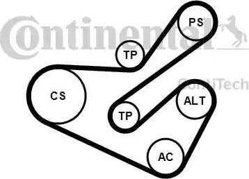 Continental 6PK1740K1 - Поликлиновый ременный комплект www.autospares.lv