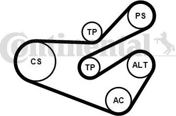 Contitech 6PK1740K3 - Поликлиновый ременный комплект www.autospares.lv