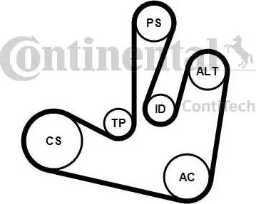 Continental 6PK1750K2 - Ķīļrievu siksnu komplekts www.autospares.lv