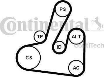 Continental 6PK1705K2 - Поликлиновый ременный комплект www.autospares.lv