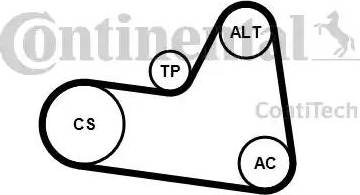 Continental 6PK1710K1 - Поликлиновый ременный комплект www.autospares.lv