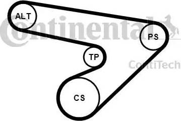 Continental 6PK1725K1 - Ķīļrievu siksnu komplekts www.autospares.lv