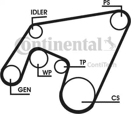 Continental 6PK2196D1 - Ķīļrievu siksna autospares.lv