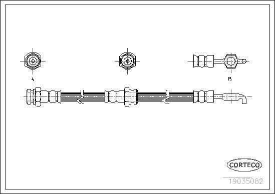 Corteco 19035082 - Bremžu šļūtene www.autospares.lv