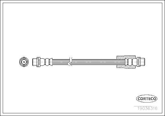 Corteco 19036316 - Bremžu šļūtene www.autospares.lv