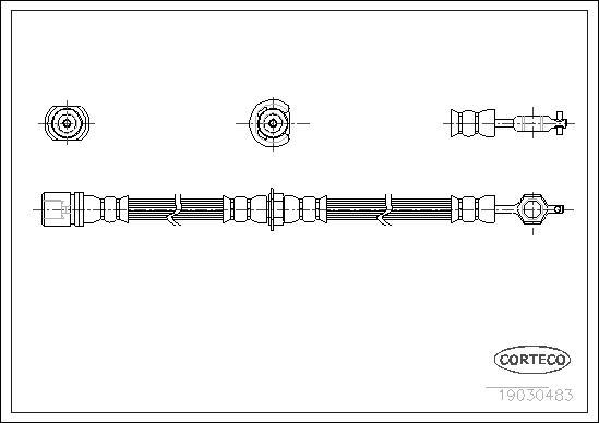 Corteco 19030483 - Bremžu šļūtene www.autospares.lv