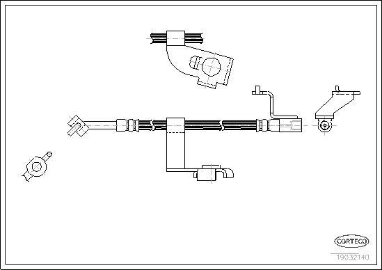 Corteco 19032140 - Bremžu šļūtene autospares.lv