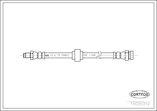 Corteco 19020312 - Bremžu šļūtene www.autospares.lv