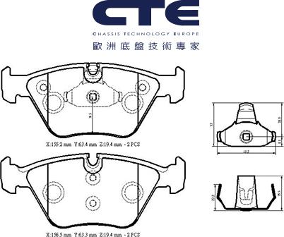 CTE CBL09003 - Bremžu uzliku kompl., Disku bremzes autospares.lv