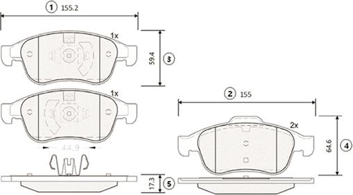 CTR GK0983 - Bremžu uzliku kompl., Disku bremzes www.autospares.lv