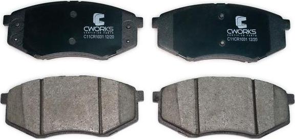 Cworks C11CR1031 - Тормозные колодки, дисковые, комплект www.autospares.lv