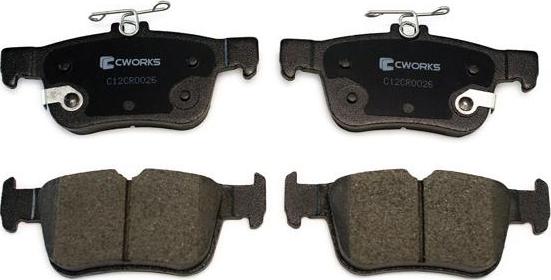 Cworks C12CR0026 - Тормозные колодки, дисковые, комплект www.autospares.lv