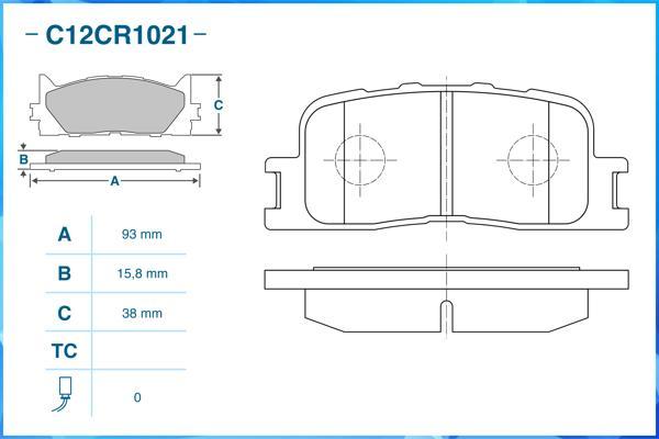 Cworks C12CR1021 - Brake Pad Set, disc brake www.autospares.lv