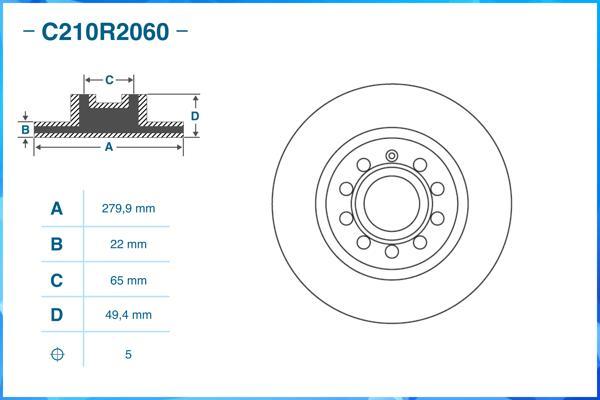 Cworks C210R2060 - Тормозной диск www.autospares.lv