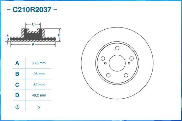 Cworks C210R2037 - Bremžu diski autospares.lv