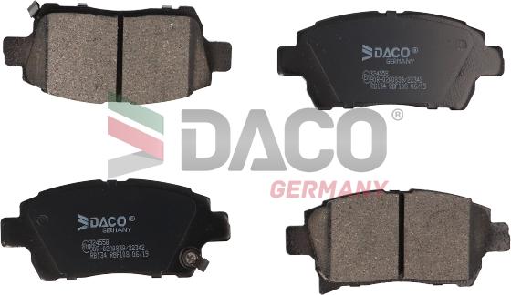 DACO Germany 324558 - Тормозные колодки, дисковые, комплект www.autospares.lv