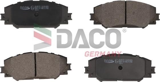 DACO Germany 324577 - Тормозные колодки, дисковые, комплект www.autospares.lv