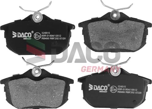 DACO Germany 324815 - Bremžu uzliku kompl., Disku bremzes www.autospares.lv