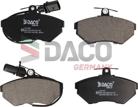 DACO Germany 324756 - Bremžu uzliku kompl., Disku bremzes autospares.lv