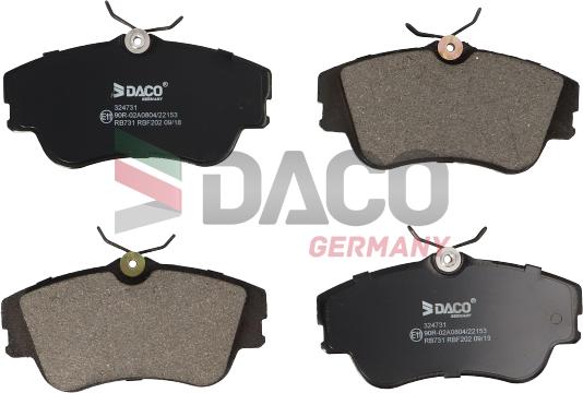 DACO Germany 324731 - Bremžu uzliku kompl., Disku bremzes autospares.lv