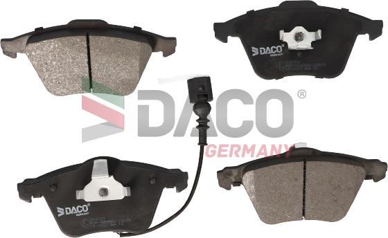 DACO Germany 324771 - Тормозные колодки, дисковые, комплект www.autospares.lv