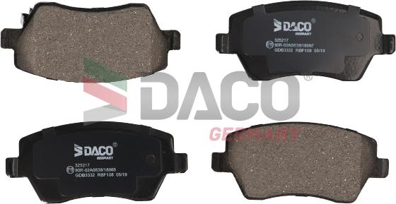 DACO Germany 325217 - Bremžu uzliku kompl., Disku bremzes autospares.lv