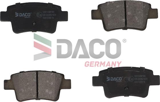 DACO Germany 320910 - Тормозные колодки, дисковые, комплект www.autospares.lv